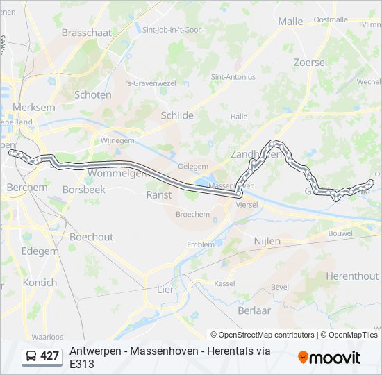 427 bus Line Map