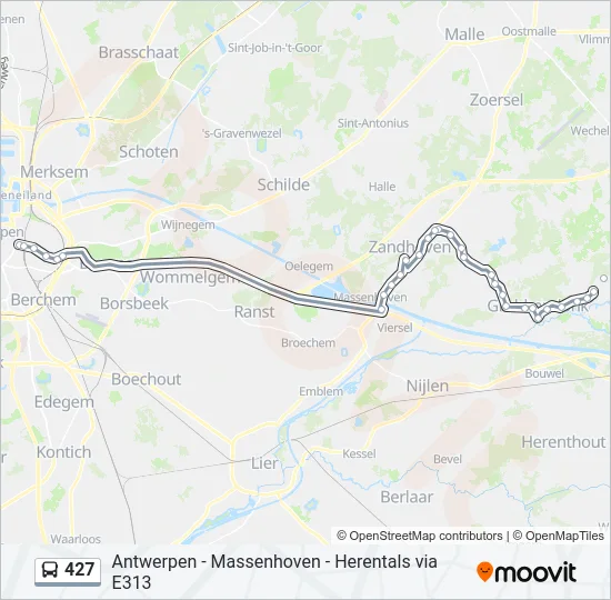 427 Bus Line Map