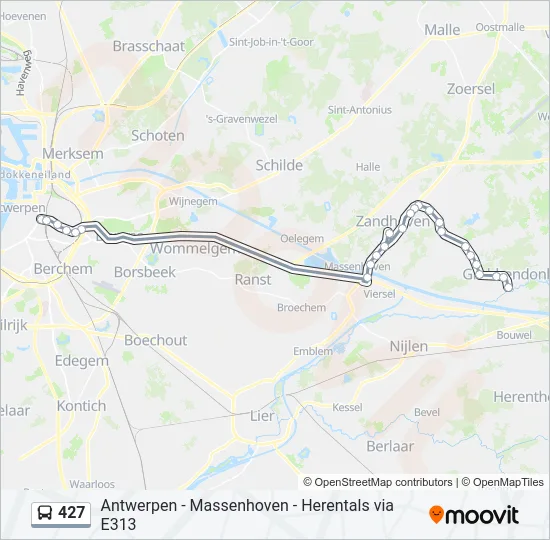 427 Bus Line Map