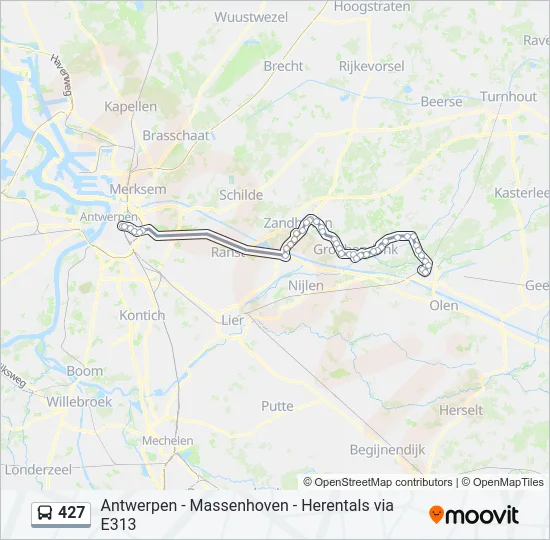 427 Bus Line Map