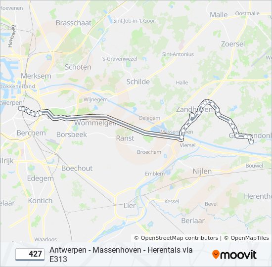 427 bus Line Map