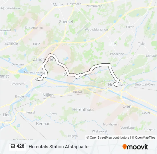 428 Bus Line Map