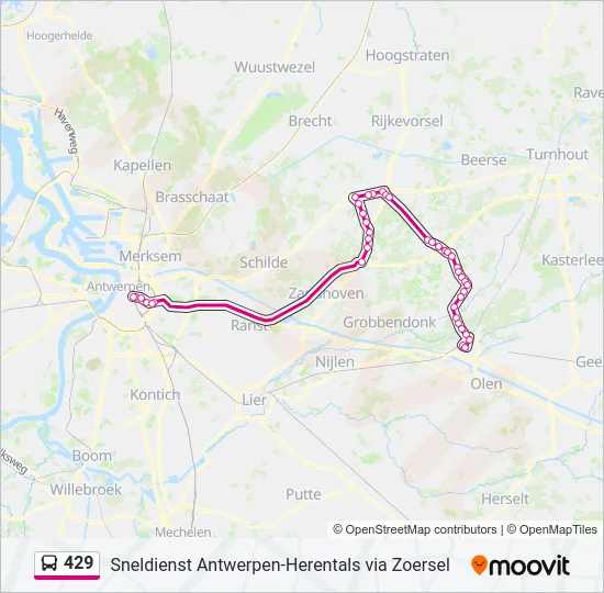 429 Bus Line Map
