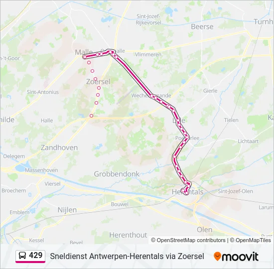 429 Bus Line Map
