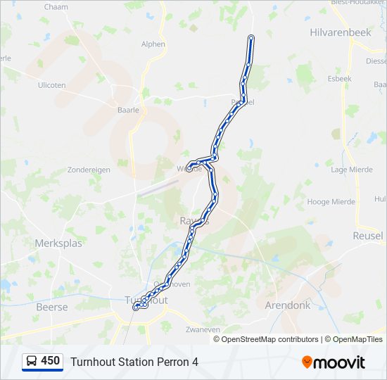 Plan de la ligne 450 de bus