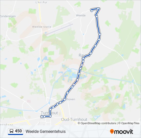 Plan de la ligne 450 de bus