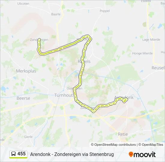 455 Bus Line Map