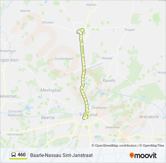 Plan de la ligne 460 de bus