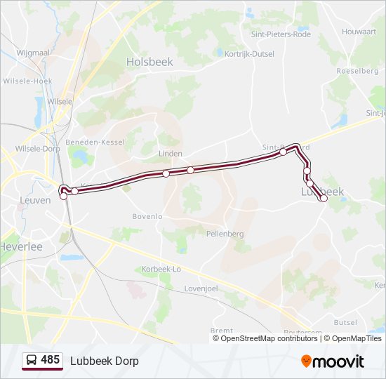 Plan de la ligne 485 de bus