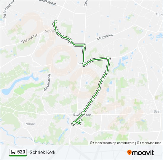 Plan de la ligne 520 de bus