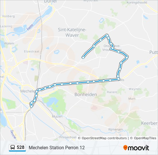 Plan de la ligne 528 de bus