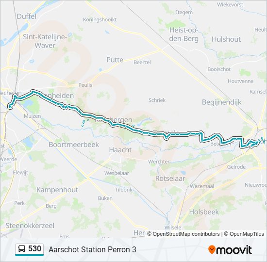 Plan de la ligne 530 de bus