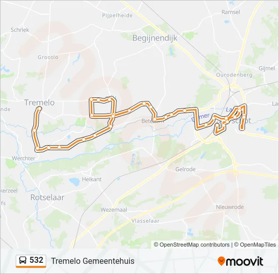 532 Bus Line Map