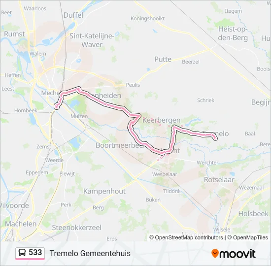 533 Bus Line Map