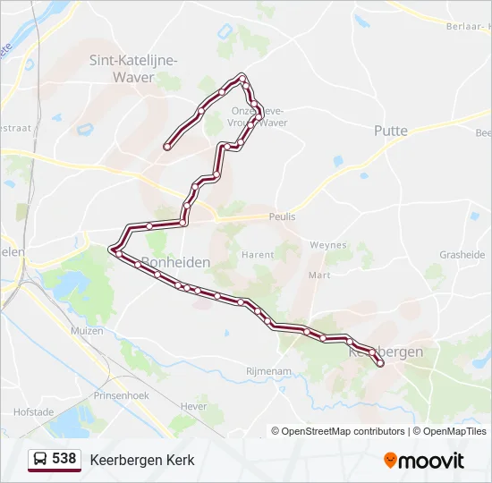 538 Bus Line Map