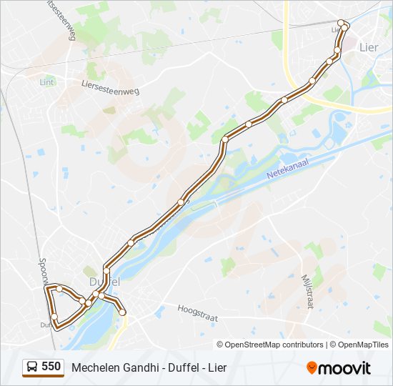 550 bus Line Map