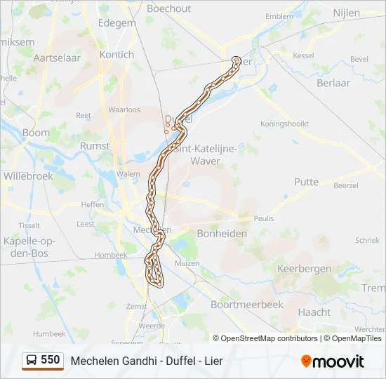 550 Bus Line Map