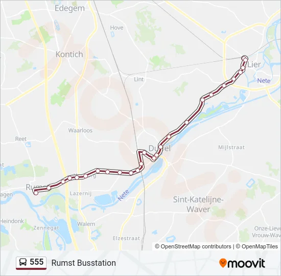 555 Bus Line Map