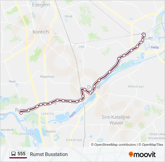555 Bus Line Map