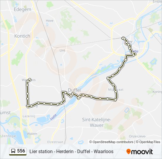 Plan de la ligne 556 de bus