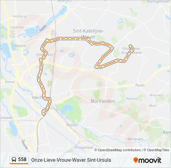 558 Bus Line Map