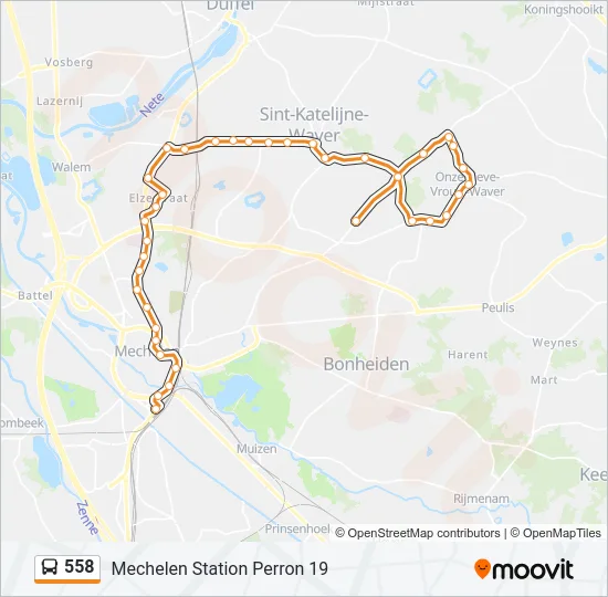 558 Bus Line Map