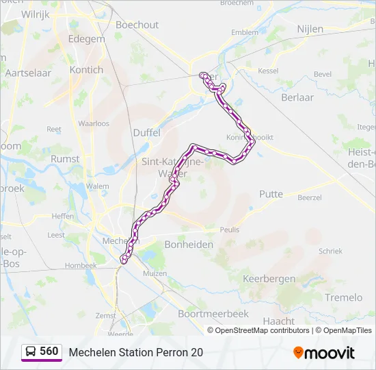 560 Bus Line Map