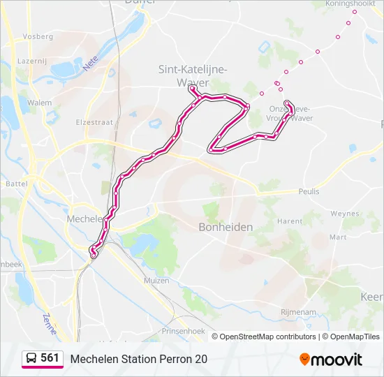 561 Bus Line Map