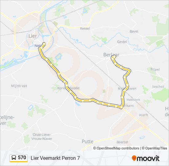 Plan de la ligne 570 de bus