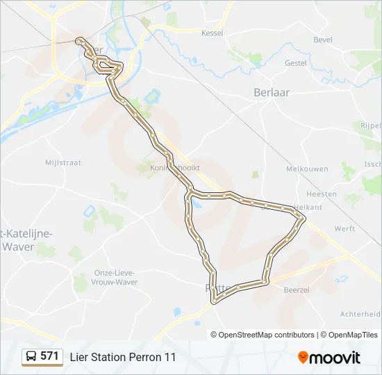 571 Bus Line Map