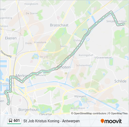 601 bus Line Map