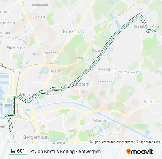 601 Bus Line Map