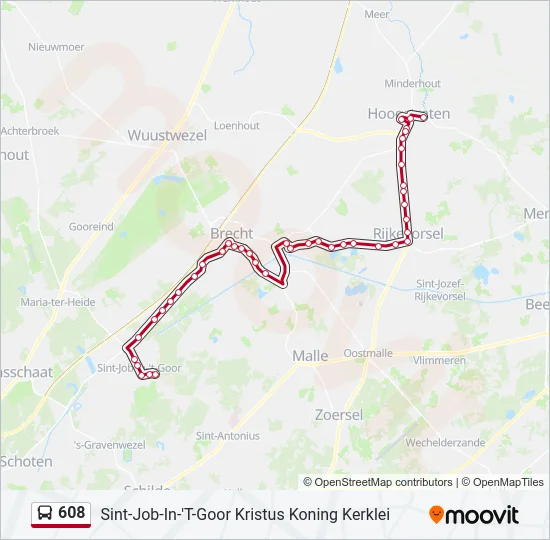 608 Bus Line Map