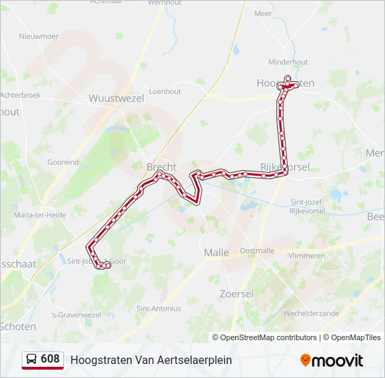 608 Bus Line Map