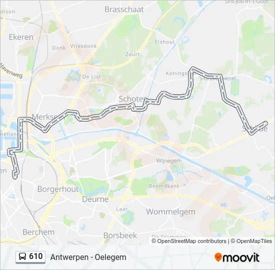 610 Bus Line Map
