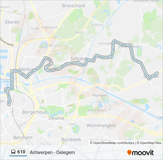 610 Bus Line Map