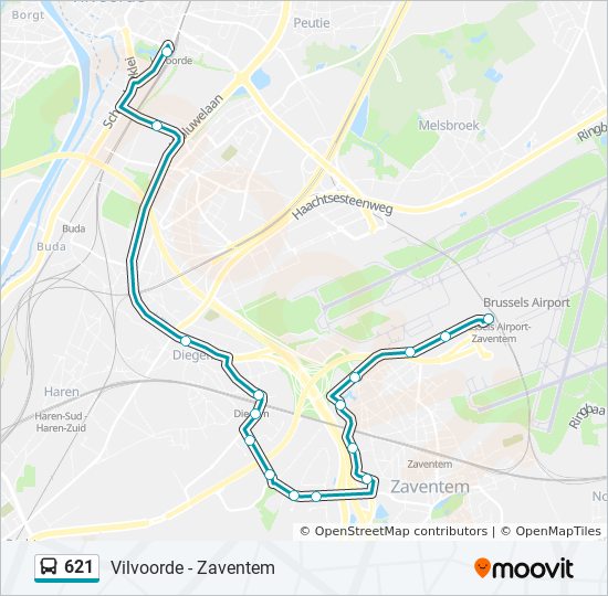 621 bus Line Map