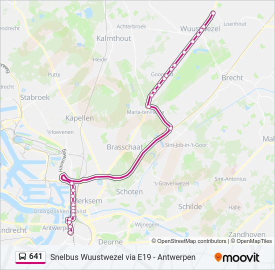 Plan de la ligne 641 de bus