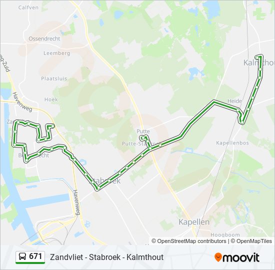 Plan de la ligne 671 de bus