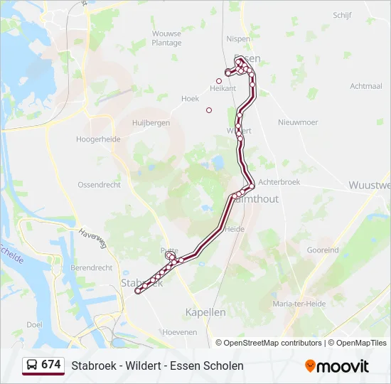 674 Bus Line Map