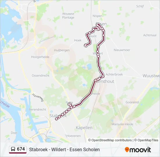 674 Bus Line Map