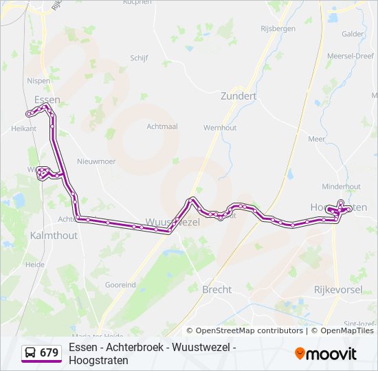 Plan de la ligne 679 de bus