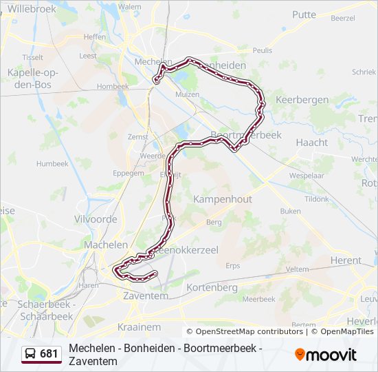 Betekenisvol Sportman haspel 681 Route: dienstregelingen, haltes en kaarten - Mechelen Station Perron 16