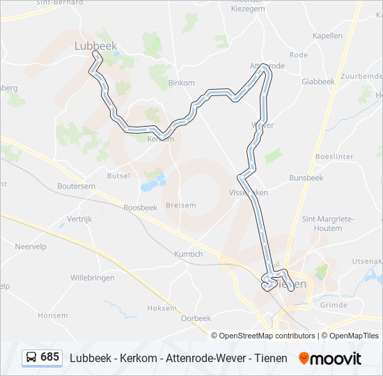 685 bus Line Map