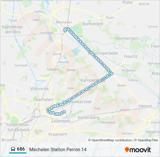 686 Bus Line Map