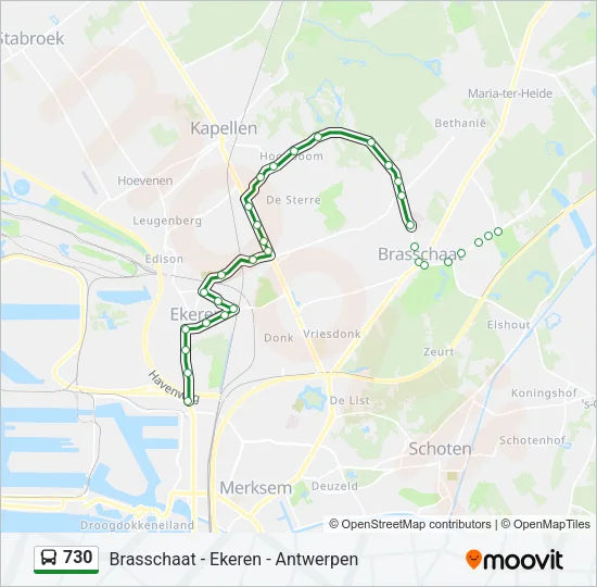 730 Bus Line Map