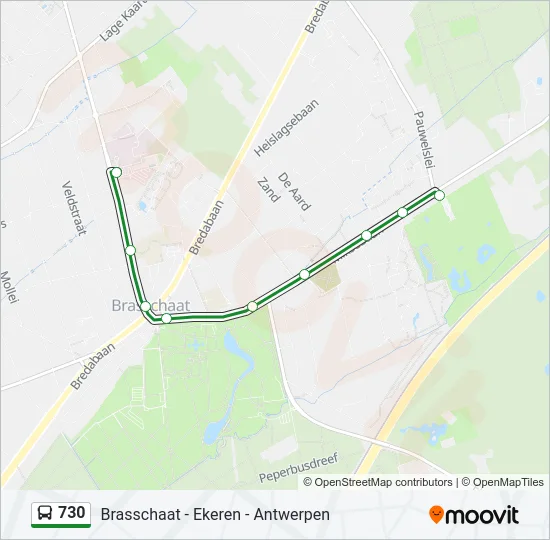 730 Bus Line Map