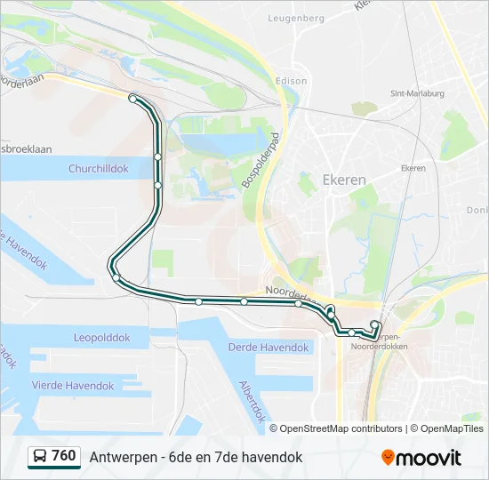 760 Bus Line Map