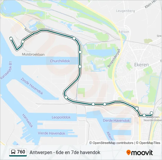 760 Bus Line Map