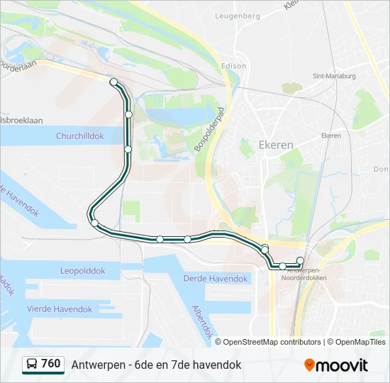 760 Bus Line Map